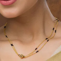 SHWENIT JEWELS Gold-Plated Kundan Stone Studded and Beaded Mangalsutra-image-94