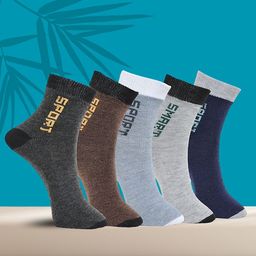 MJE Unisex Pack Of 5 Printed Anti-Odour Ankle-Length Socks-image-97