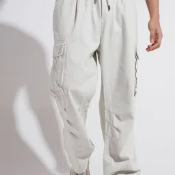 SHOWOFFFF Men Cotton Straight Fit Cargos Trousers-picture-15