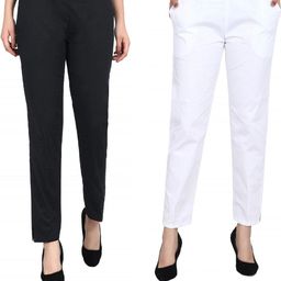 PINOVO Women Multi Color Causal Solid Mid-Rise Slip-On Cigarette Trousers-picture-16
