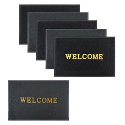 Kuber Industries Unisex Pack of 6 Black Doormats-25