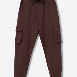 The Souled Store Boys Brown Mid Rise Cargo Joggers-45