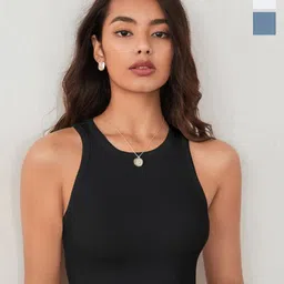 KERI PERRY Women Pack Of 3 Round Neck Tank Crop Top-image-64