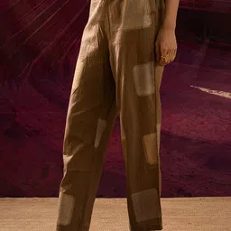 Banana Labs Women Printed High-Rise Pleated Trousers-image-6