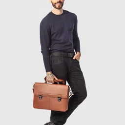 SENNES Leather Oversized Structured Shoulder Bag-8