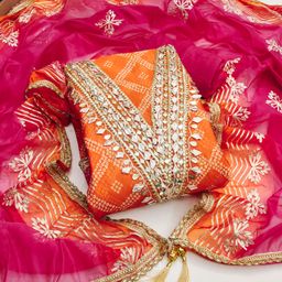 MANVAA Printed Organza Unstitched Dress Material-image-31