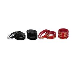 Somil Classic Combo Glass Bangles | Simple Chudi Set For Women & Girls | Daily Use & Special Occasions, Combo Of 2 Set, Black, Red-picture-15
