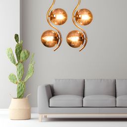 GAUVIK Gold-Toned Glass Ceiling Lamp-19