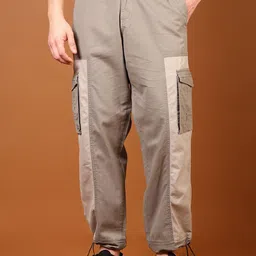 LIMEROAD Men Cotton Regular Fit Cargos Trousers-image-72