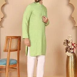 Anouk Rustic Ethnic Motifs "Long Sleeves Embroidered Regular Sequinned Kurta with Pyjamas image 2