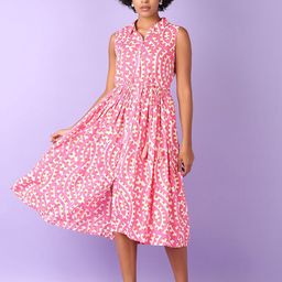 LIMEROAD Floral Printed Shirt Collar Neck Ethnic Dress-picture-12