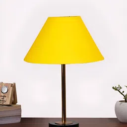 Aura Yellow Metal Frustum Shaped Table Lamp-image-48