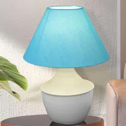 Homesake Blue Metal Contemporary Bell Shaped Table Lamp-57