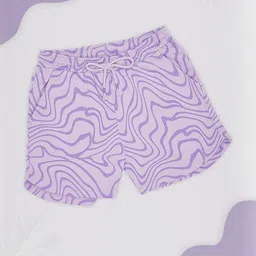 Pantaloons Junior Girls Abstract Printed Mid-Rise Cotton Shorts-picture-49