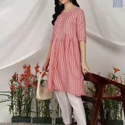 Tzelynn Women Pack of 2 Striped Daily Cotton Anarkali Kurtas-picture-11