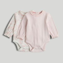 Mothercare Infant Girls Pack Of 2 Printed Round Neck Bodysuit-image-14
