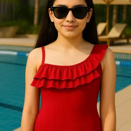 bubble berry Girls One Shoulder Ruffle Bodysuit-image-21