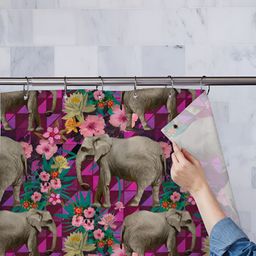 ArtzFolio Purple & Grey Printed Waterproof Shower Curtains-image-81