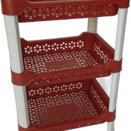 Plastic 3 Shelf Plastic Basket Organizer Vegetable Fruits or Multipurpose Kitchen Rack Storage Basket-image-27