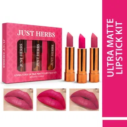 Just Herbs Long Stay Set Of 3 Ultra Matte Lipstick - 4g Each -JHUM09-JHUM18-JHUM19-11