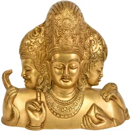 Exotic India Gold-Toned Lord Brhama Brass Idol Showpiece-image-46