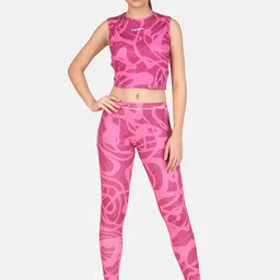 BENZOS Women Abstract Printed Tracksuit With Slip on Closure-image-21