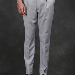 RARE RABBIT Men Checked Tailored Pleated Trousers-image-41