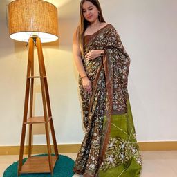 HERE&NOW Floral Pure Cotton Bagru Saree-picture-28