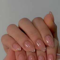 The Pink Truck 24-Pcs Artificial Reusable Nails In Peach Color With Silver Zari Tip Design-54