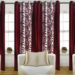 213 cm (7 ft) Polyester Semi Transparent Door Curtain (Pack Of 4)-17