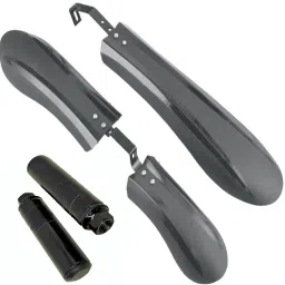 Front & Rear Fat tyre Bicycle Mudguard With Cycle Side Footrest Black Full Length Front & Rear Fender-22