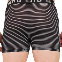 GOTO Printed Short Trunk NYLON LY PRINT OUTER EL TRUNK BLACK STRI-Black image 3