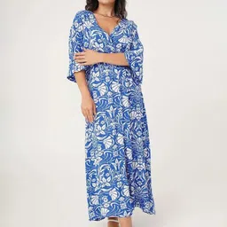 PIMU Floral Print Flared Sleeve Dress-image-20
