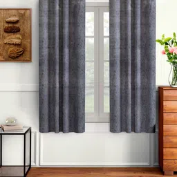 Myntra Elegant Homes Grey 2 Pieces Velvet Regular Window Curtain-10