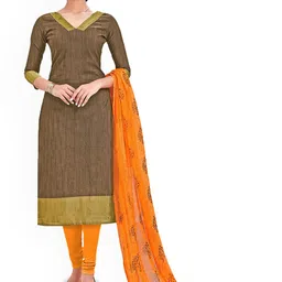 HERE&NOW Geometric Embroidered Banarasi Silk Unstitched Dress Material-picture-37