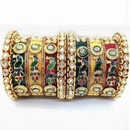 SAVORADE Set Of 14 Gold Glass Bangle-picture-25