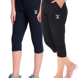Sporty Women’s Capri Leggings Perfect for Workouts & Outdoor Fun Women Dark Blue, Black Capri-image-89