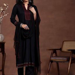 Libas Women Yoke Design Regular Thread Work Pure Cotton Kurta with Trousers & With Dupatta-picture-34