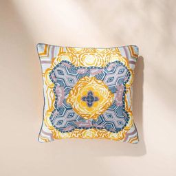 FREEDOM TREE Yellow & Blue Geometric Square Cushion Covers-32