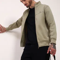 SHOWOFF Men Mock Collar Front-Open Sweatshirt-picture-18