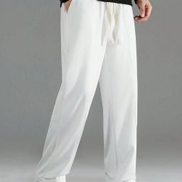 Men Solid White Track Pants-image-56