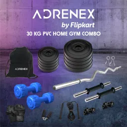 30 kg 30 kg PVC Plates COMBO 3 With PVC Dumbbells and gym Accessories Home Gym Combo-22