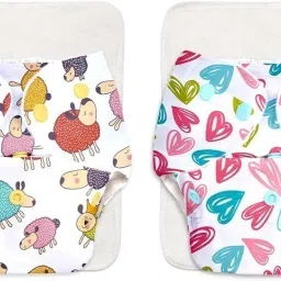 BASIC Reusable Cloth Diaper for babies 0-3Y with dry feel pad/insert - Assorted-33