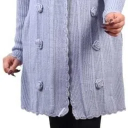 woolen Self Design Coat For Women-image-4