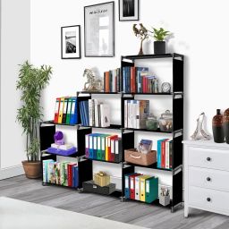 Plastic 12 Shelf Book Organizer Plastic Open Book Shelf-13