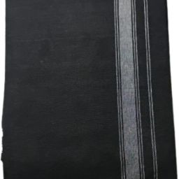 Bs Trendz B's Trendz Men's Kerala Style Dhoti – Black Cotton Veshti with White Border Men Dhoti-image-77