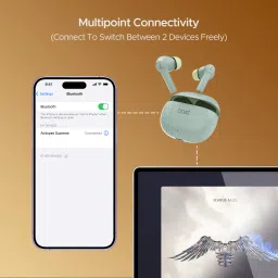 boat Airdopes Supreme w/ 4 Mics AI ENx Tech, 50 HRS Playback,Multi Point Connectivity Bluetooth Headset image 4