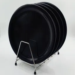 Melamine 11 Inch Round Dinner/Lunch Plate Plain Black Double Coating Plate Dinner Plate-image-62