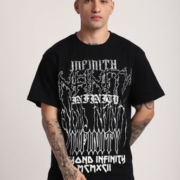 R&B Men Typography Printed Round Neck Cotton Oversized T-shirt-picture-28