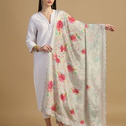 Kaizen TEXO FAB Embroidered Dupatta with Sequinned-23